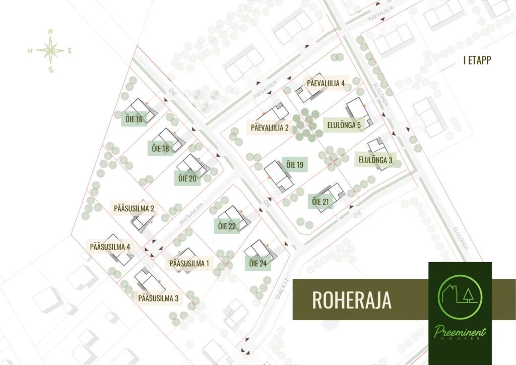 Jüri Roheraja Kodude arenduse kaart 1 etapp